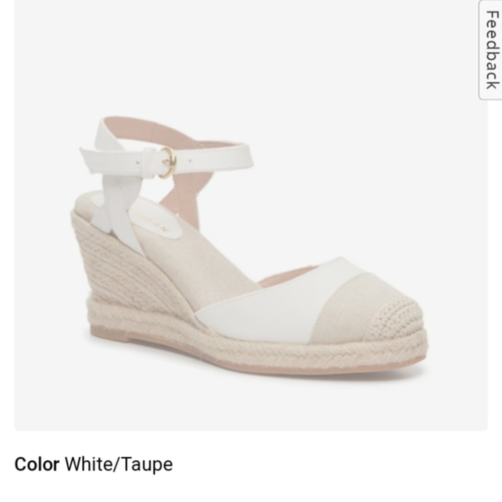 Cole Haan Wedges Size 8.5  Cloudfeel Low Heels Neutral White Taupe NWOT - Picture 7 of 9
